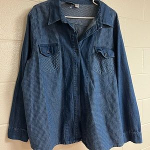 vintage blue checker denim button up!